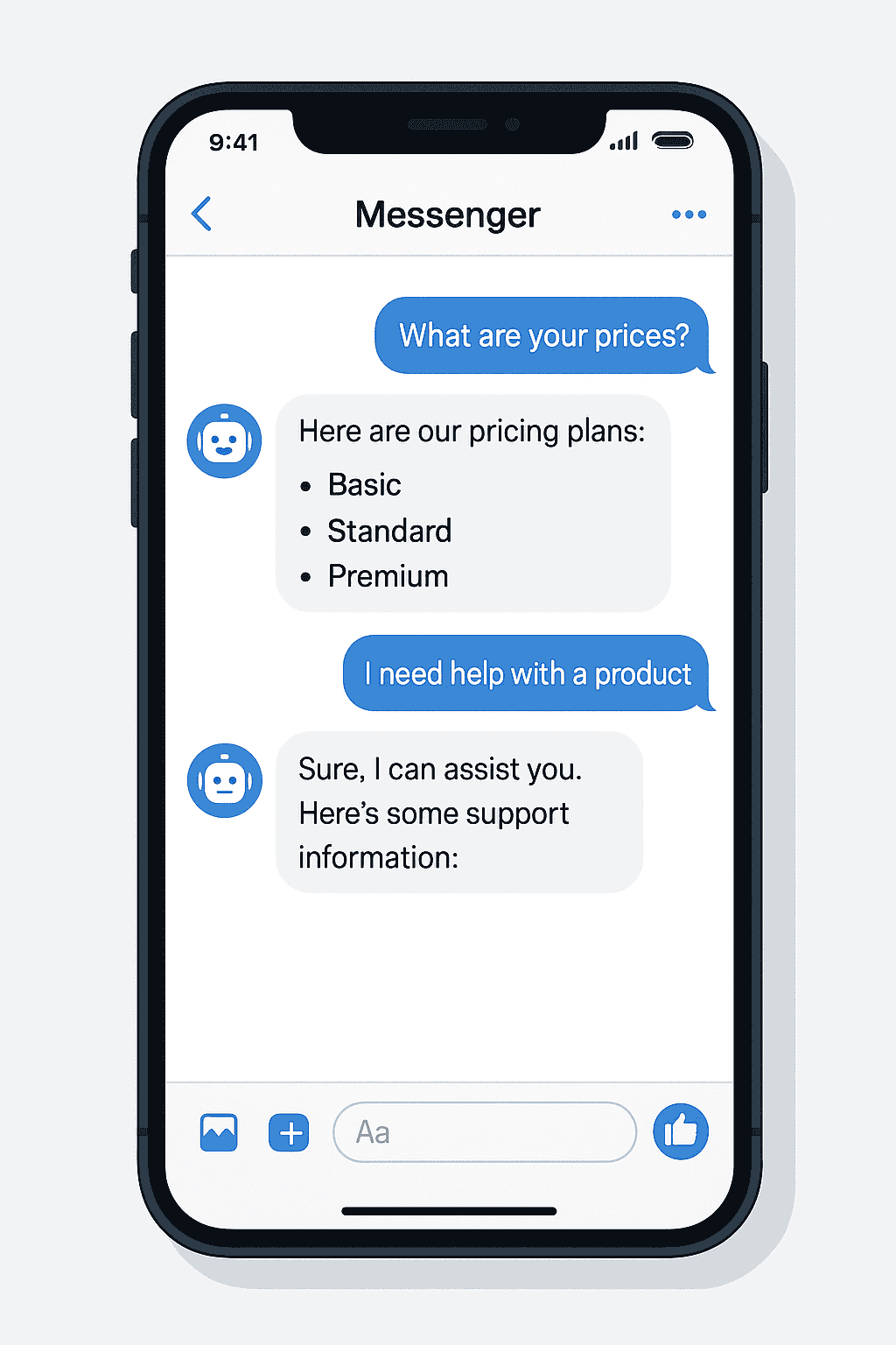 Messenger Chatbot Messenger enviando respuestas personalizadas según el cliente
